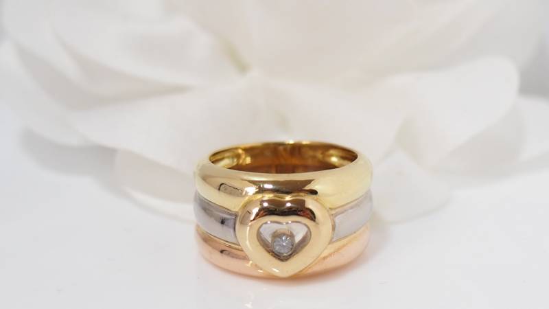 Bague  Chopard Happy Diamonds, 3 ors et diamant près d'Aix-en-Provence - rf 31536