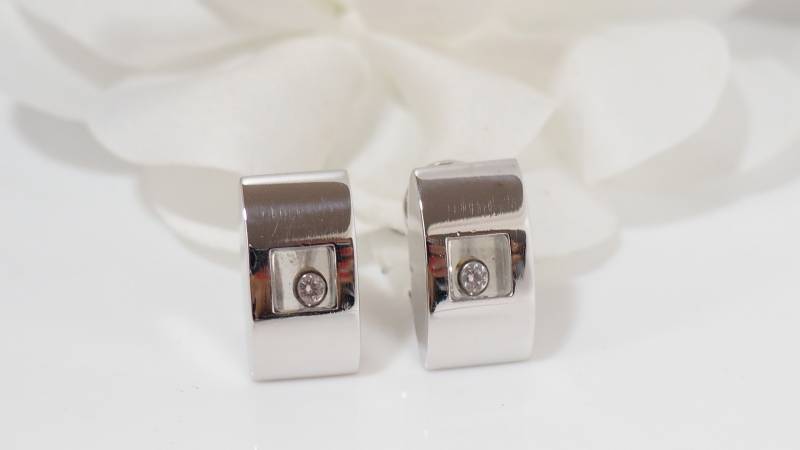 boucles d oreille chopard or blanc et diamant